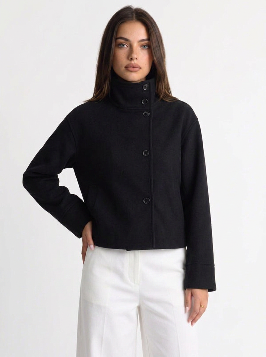 Layla | Women's Wool Coat Double Breasted Stand Collar