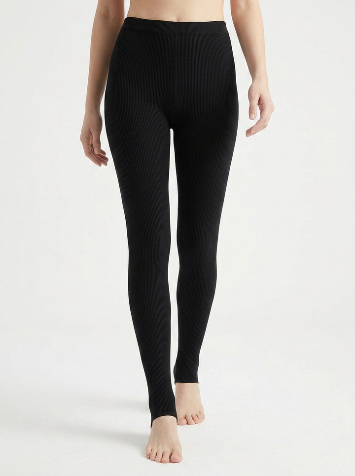 Lianne | Women's Seamless Ribbed High Waist Footed Tights