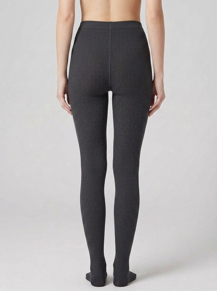 Lianne | Women's Seamless Ribbed High Waist Footed Tights
