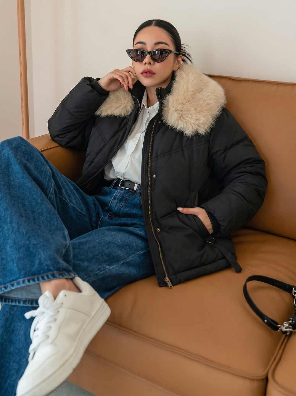 Lily | Women's Puffer Jacket with Faux Fur Collar