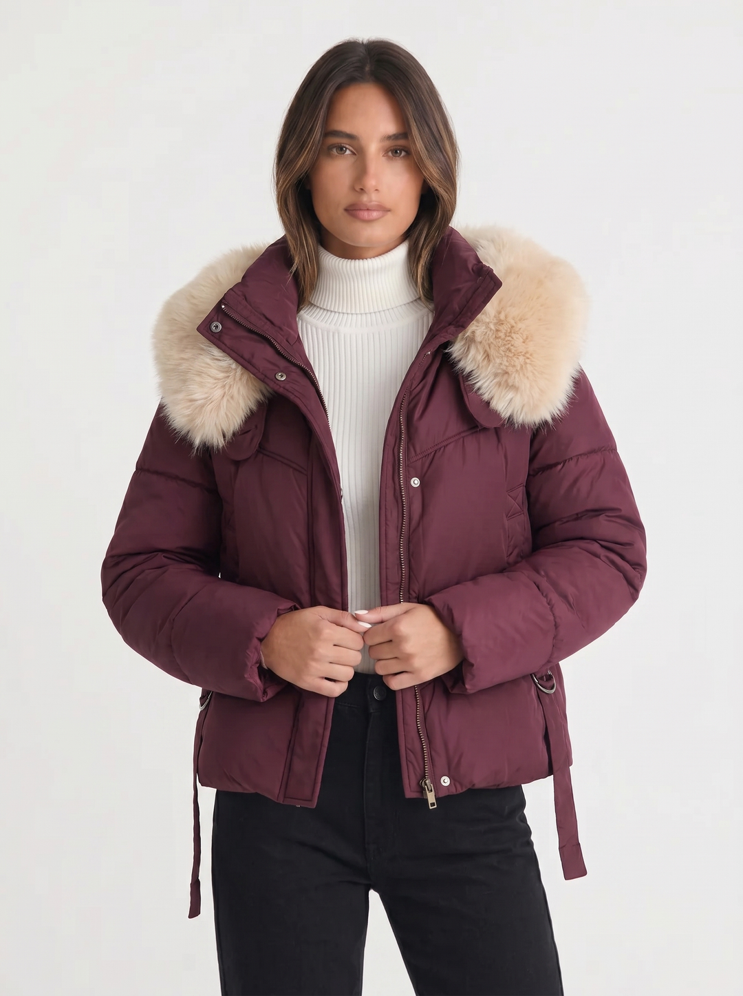 Lily | Women's Puffer Jacket with Faux Fur Collar