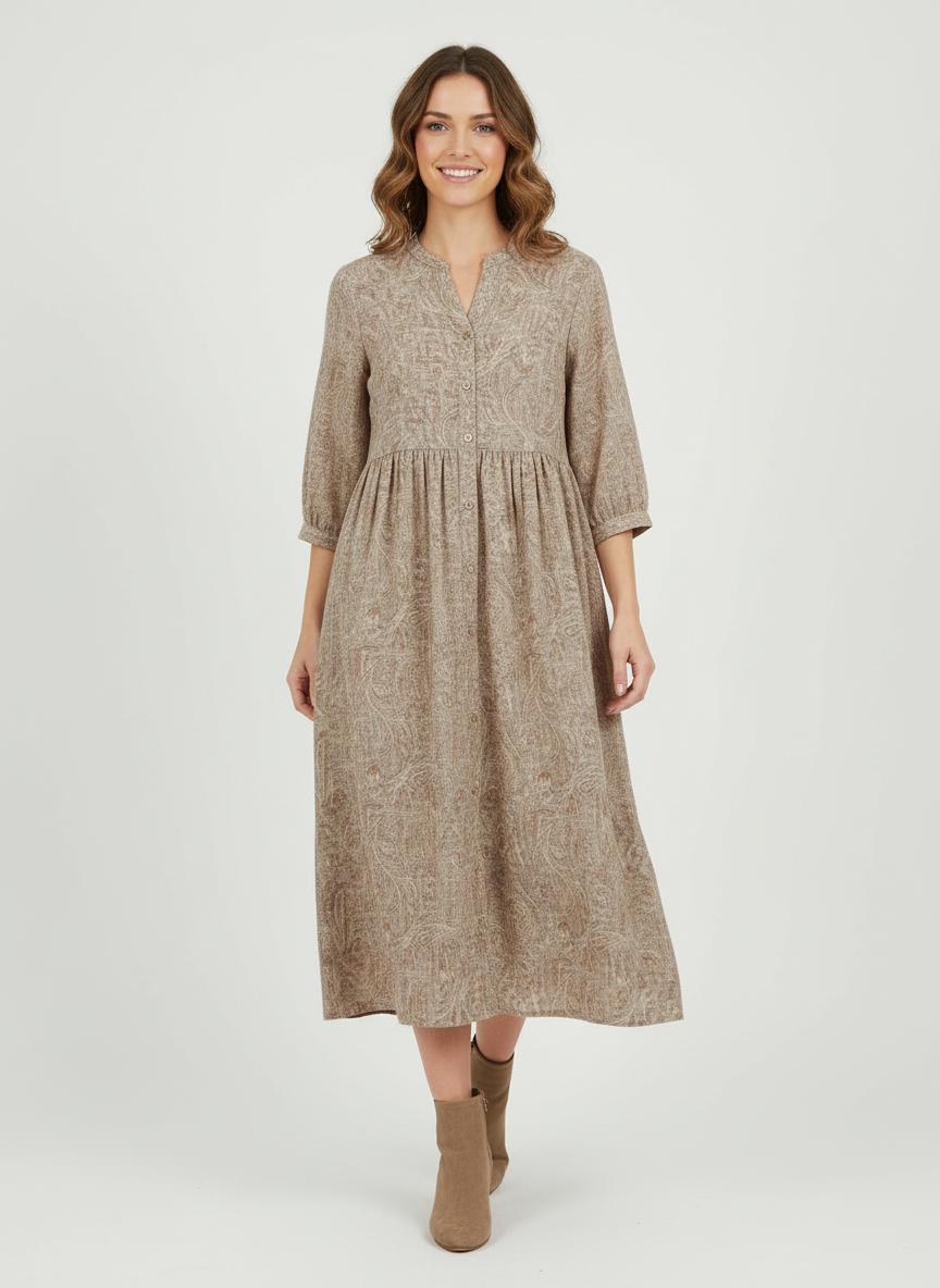 Lunara | Printed Cotton Midi Dress