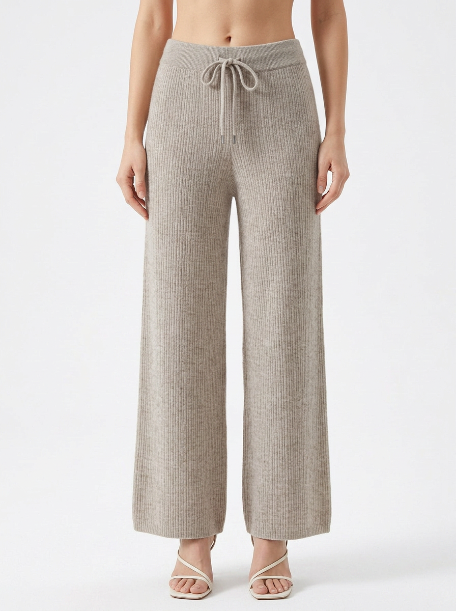 Mariah | Women's Knit Pants Ribbed Wide Leg