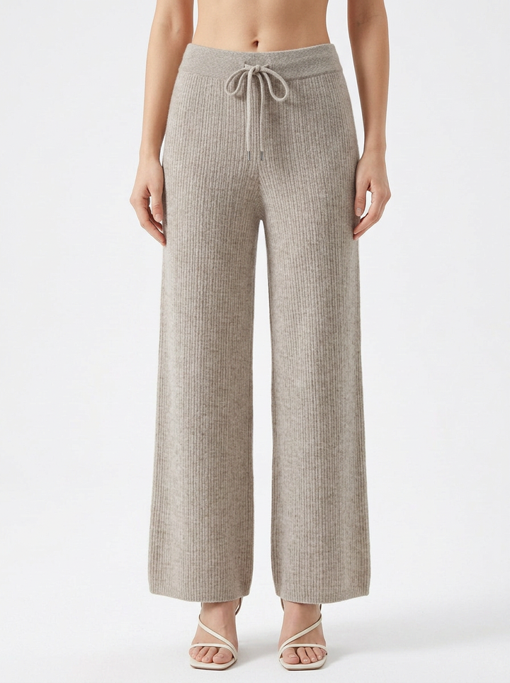 Mariah | Women's Knit Pants Ribbed Wide Leg