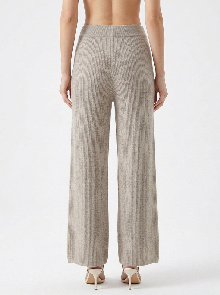 Mariah | Women's Knit Pants Ribbed Wide Leg