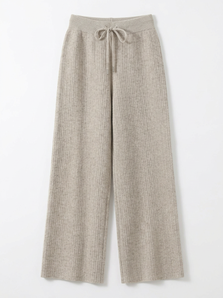 Mariah | Women's Knit Pants Ribbed Wide Leg