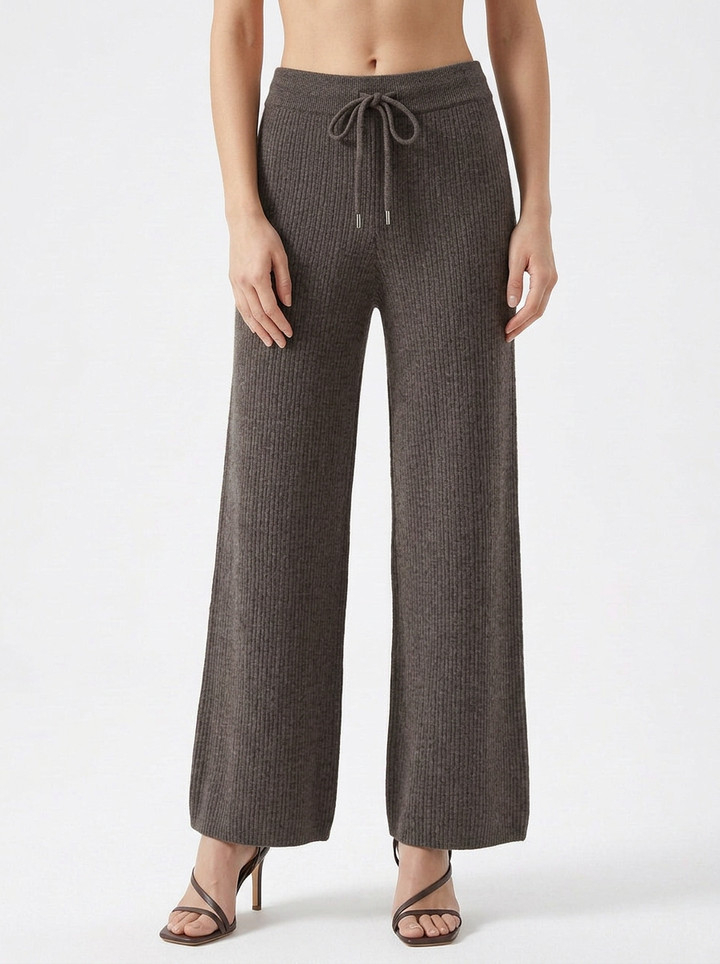 Mariah | Women's Knit Pants Ribbed Wide Leg