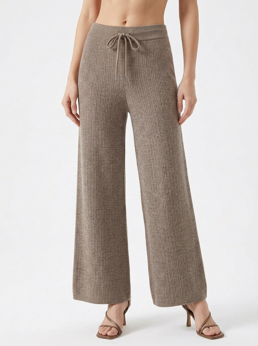 Mariah | Women's Knit Pants Ribbed Wide Leg