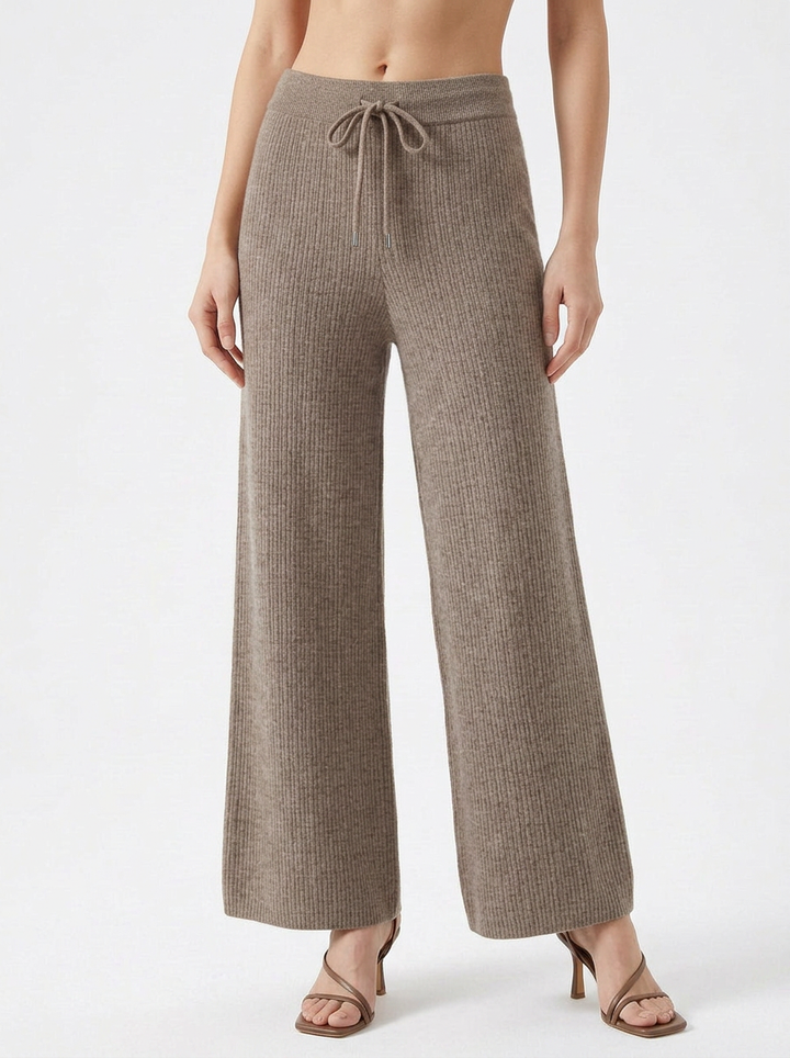 Mariah | Women's Knit Pants Ribbed Wide Leg
