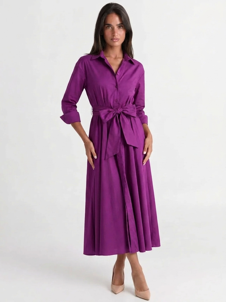 Marlowe | Long Sleeve Dress with Tie Waist