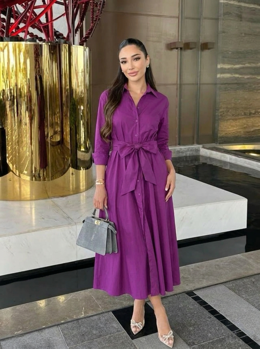 Marlowe | Long Sleeve Dress with Tie Waist