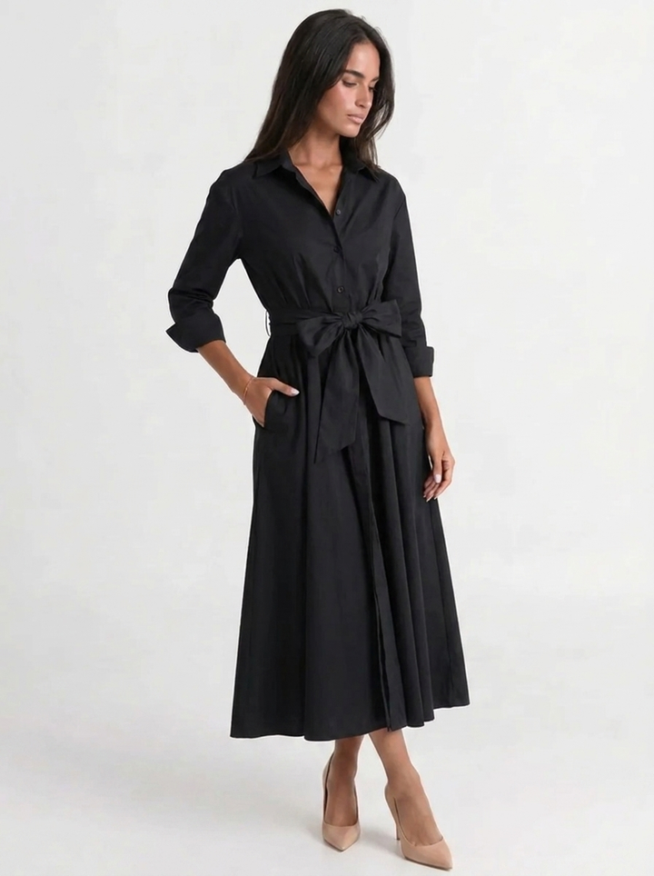 Marlowe | Long Sleeve Dress with Tie Waist