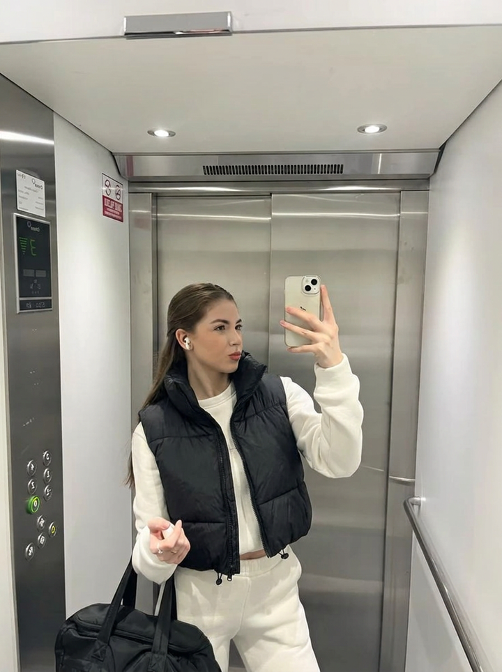 Martina | Women's Zip Puffer Vest Cropped  
