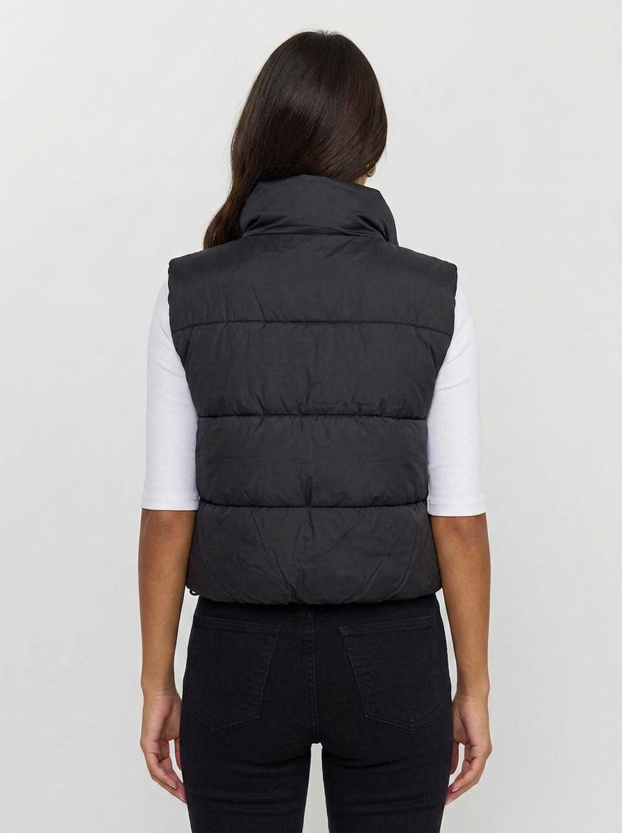 Martina | Women's Zip Puffer Vest Cropped  