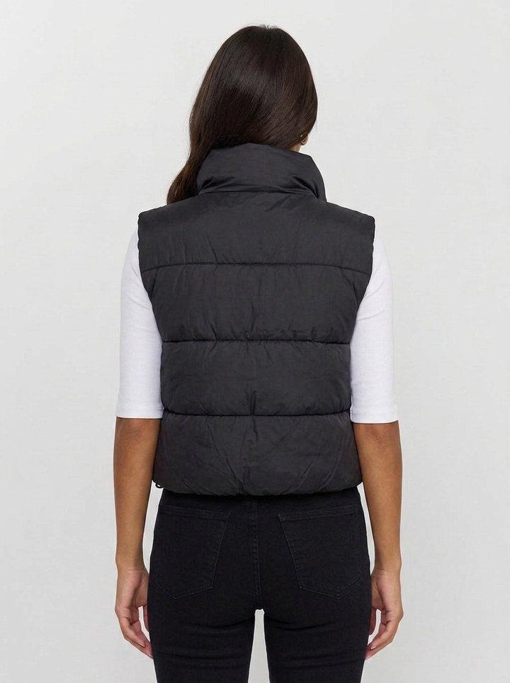 Martina | Women's Zip Puffer Vest Cropped  