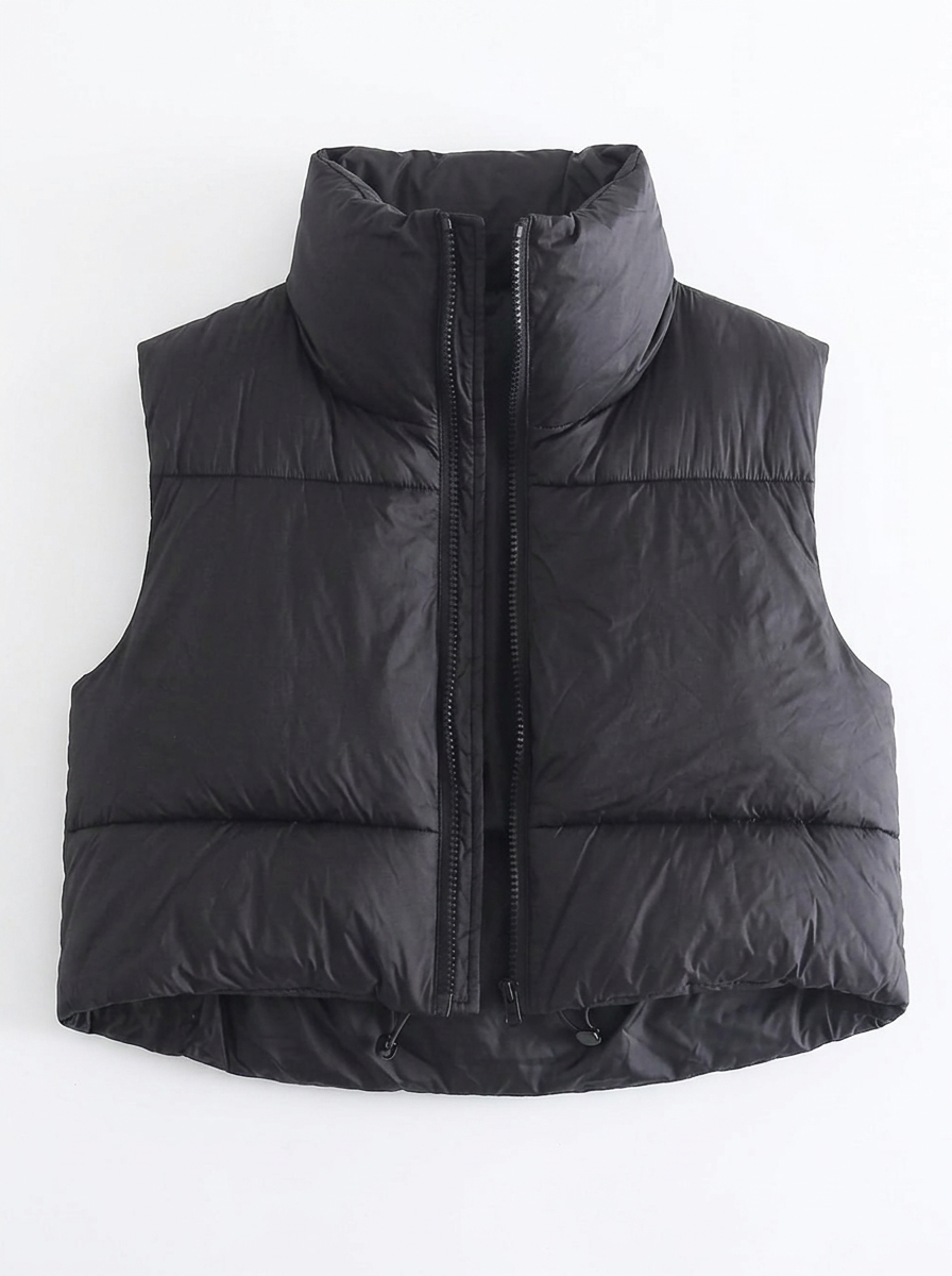 Martina | Women's Zip Puffer Vest Cropped  