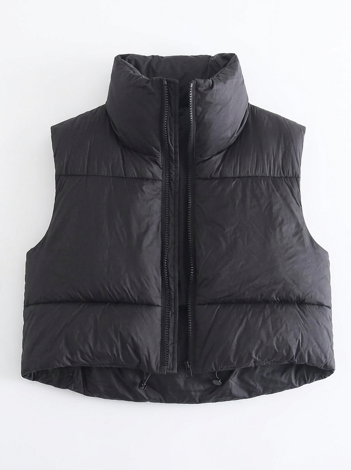 Martina | Women's Zip Puffer Vest Cropped  