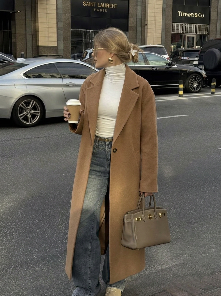 Matilda | Women's Oversized Button-Up Trench Coat with Lapel