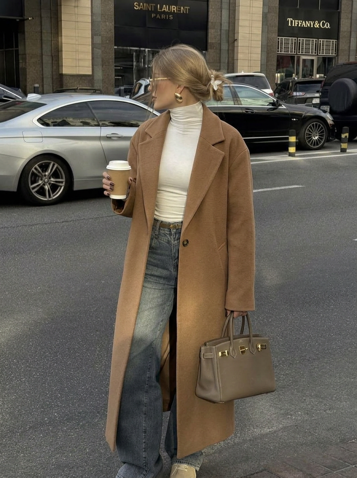 Matilda | Women's Oversized Button-Up Trench Coat with Lapel