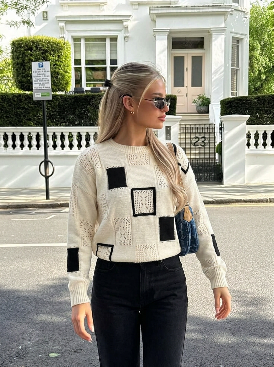 Matilda | Women's Patchwork Knit Jumper