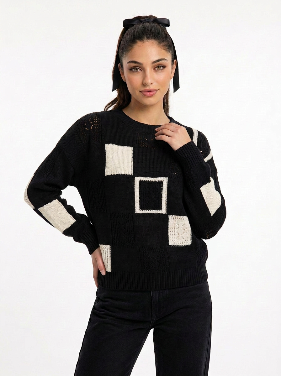 Matilda | Women's Patchwork Knit Jumper
