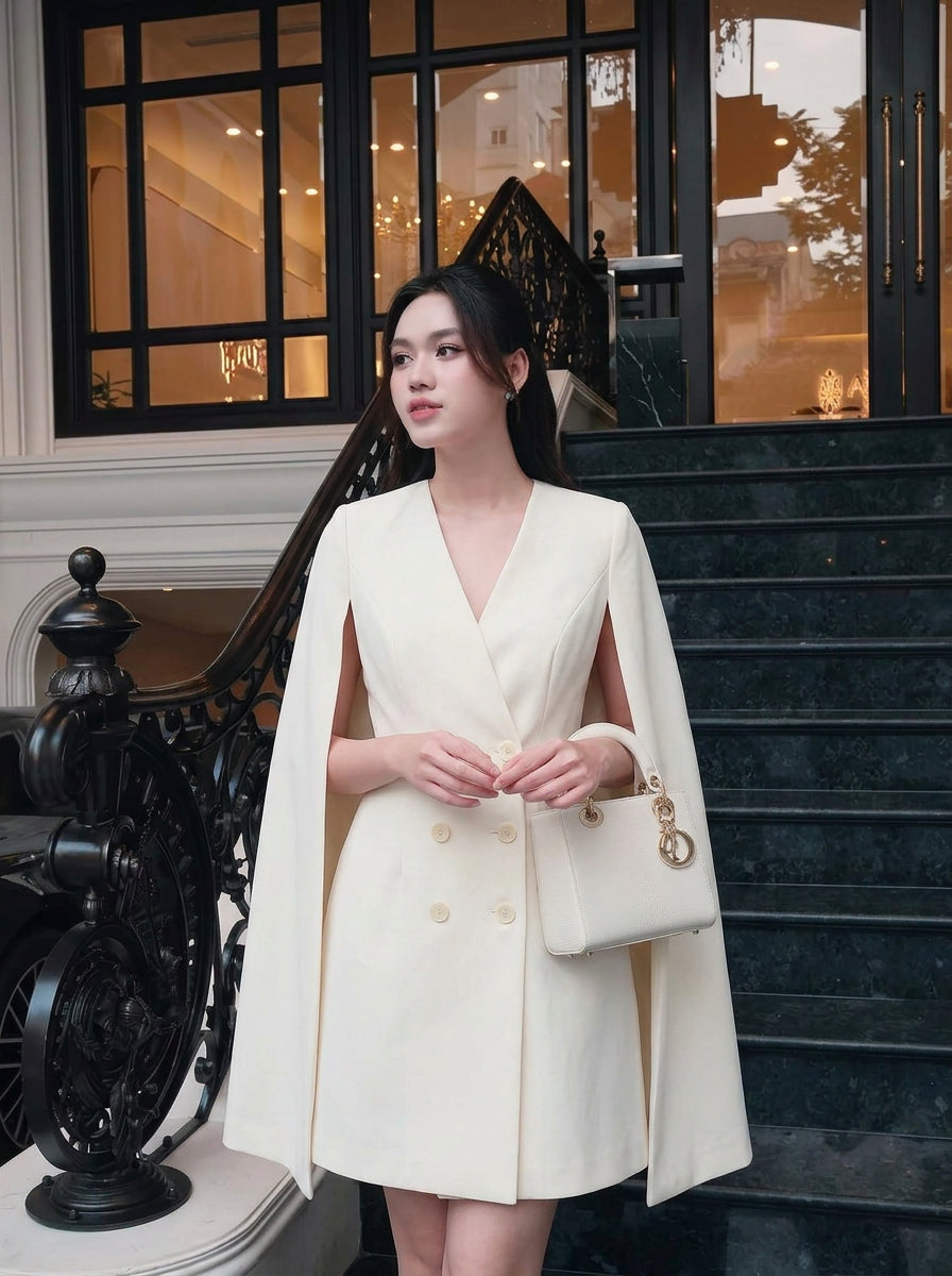 Maureen | Women's Blazer Dress Cape Sleeve
