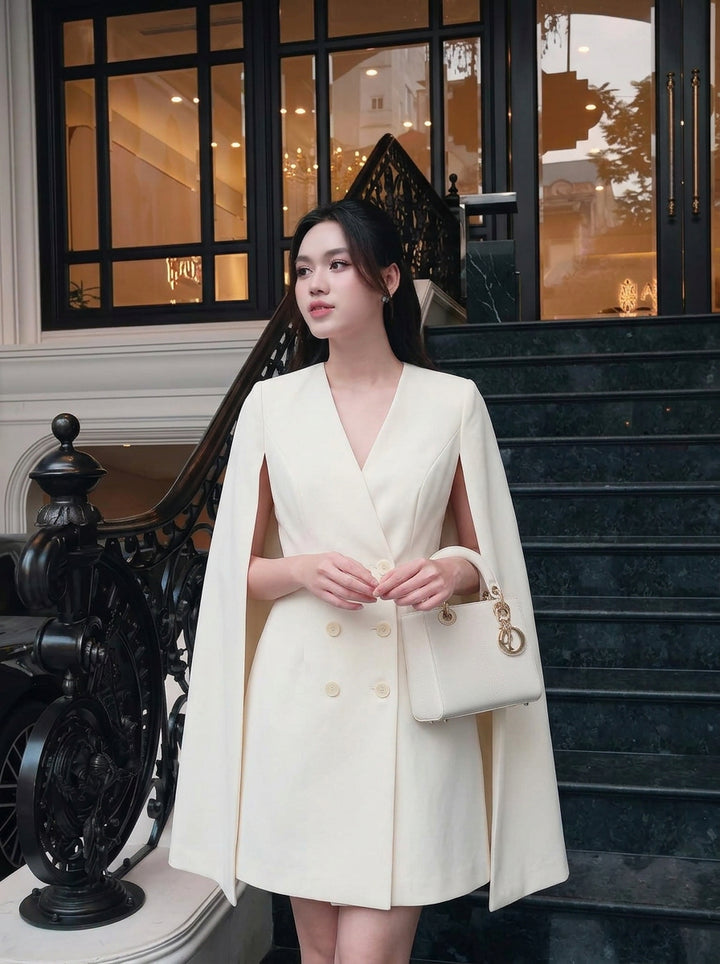 Maureen | Women's Blazer Dress Cape Sleeve