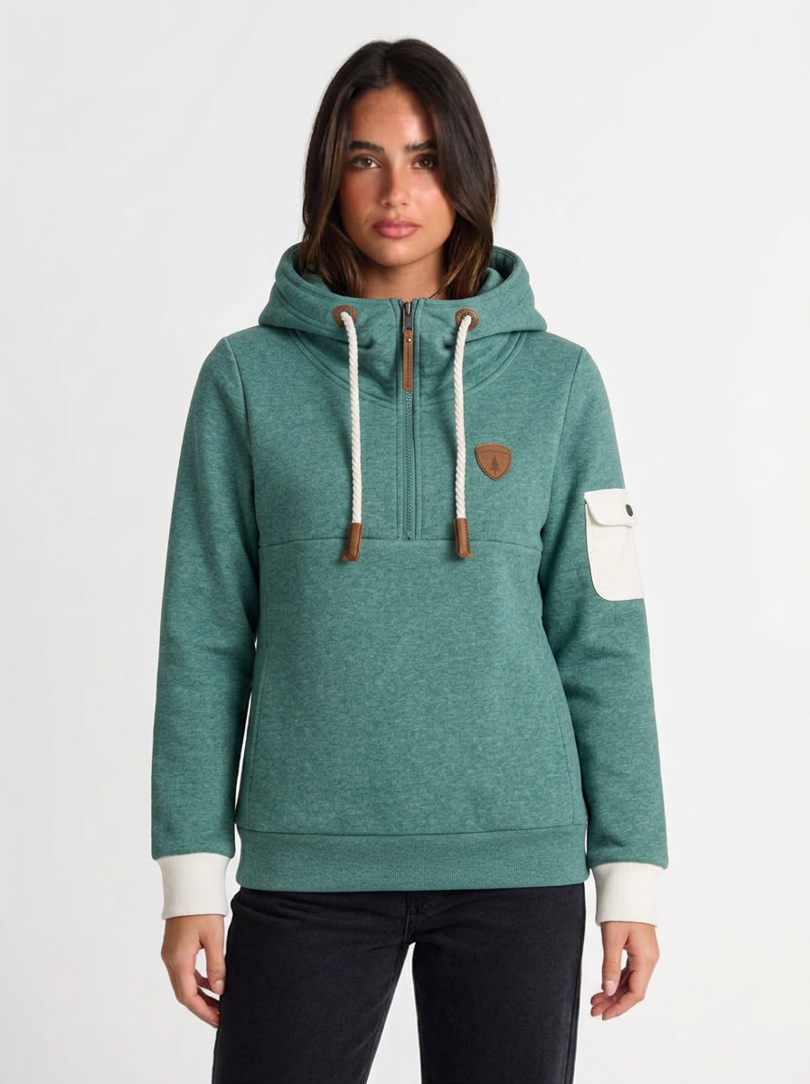 Mia | Women's Half Zip Mock Neck Hoodie