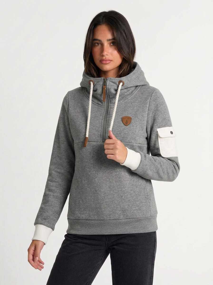 Mia | Women's Half Zip Mock Neck Hoodie