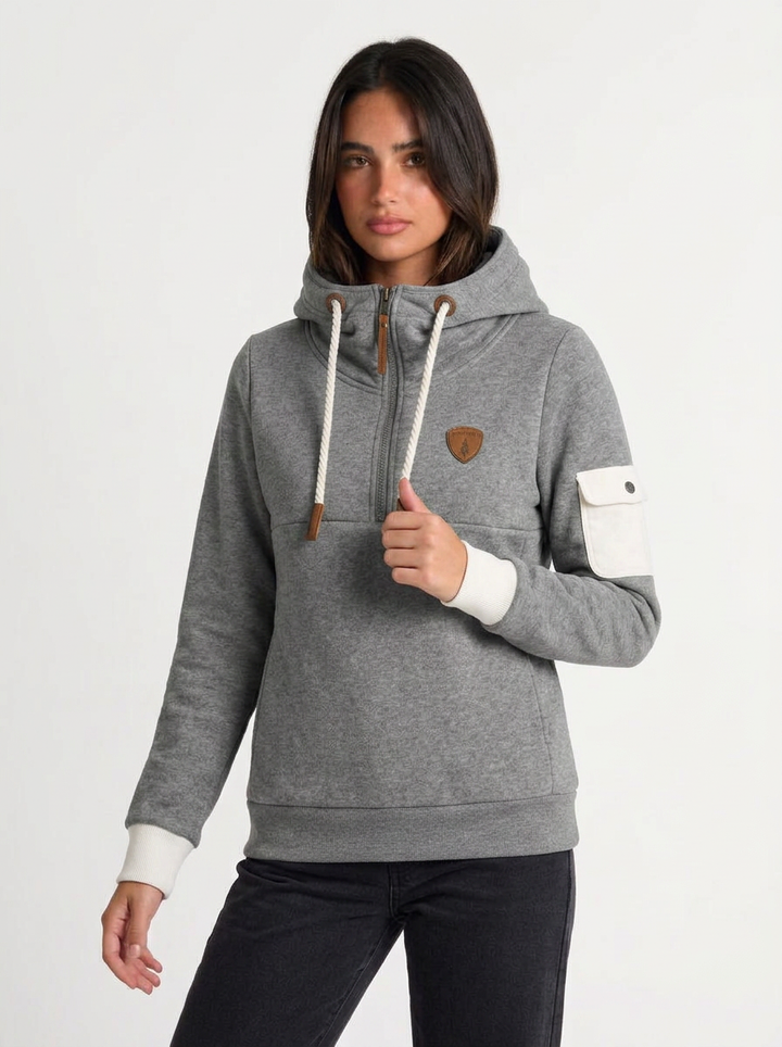 Mia | Women's Half Zip Mock Neck Hoodie