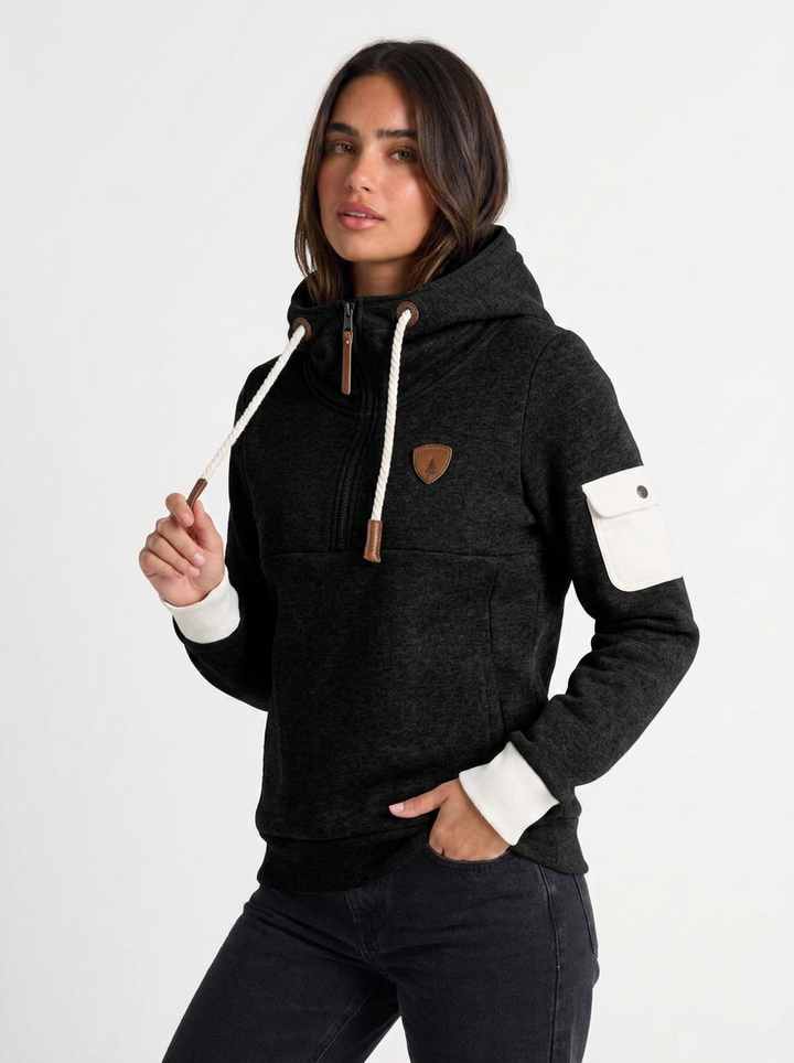 Mia | Women's Half Zip Mock Neck Hoodie