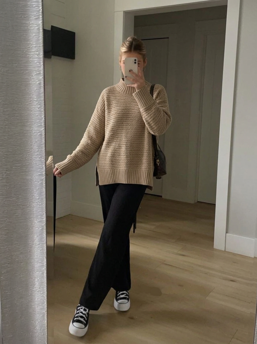 Mia | Women's Knitted Jumper Textured Long Sleeve