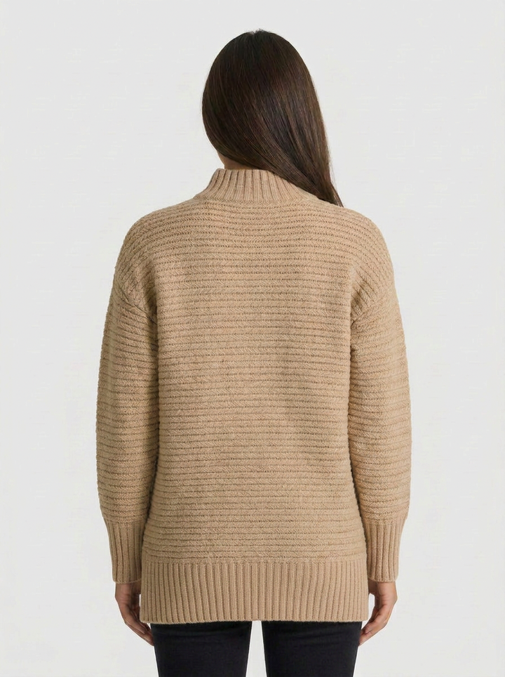 Mia | Women's Knitted Jumper Textured Long Sleeve