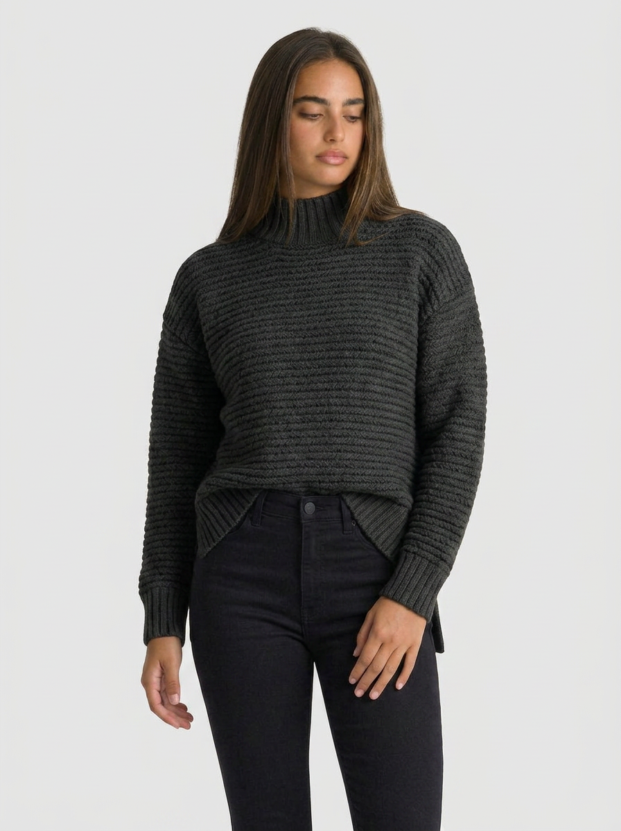 Mia | Women's Knitted Jumper Textured Long Sleeve