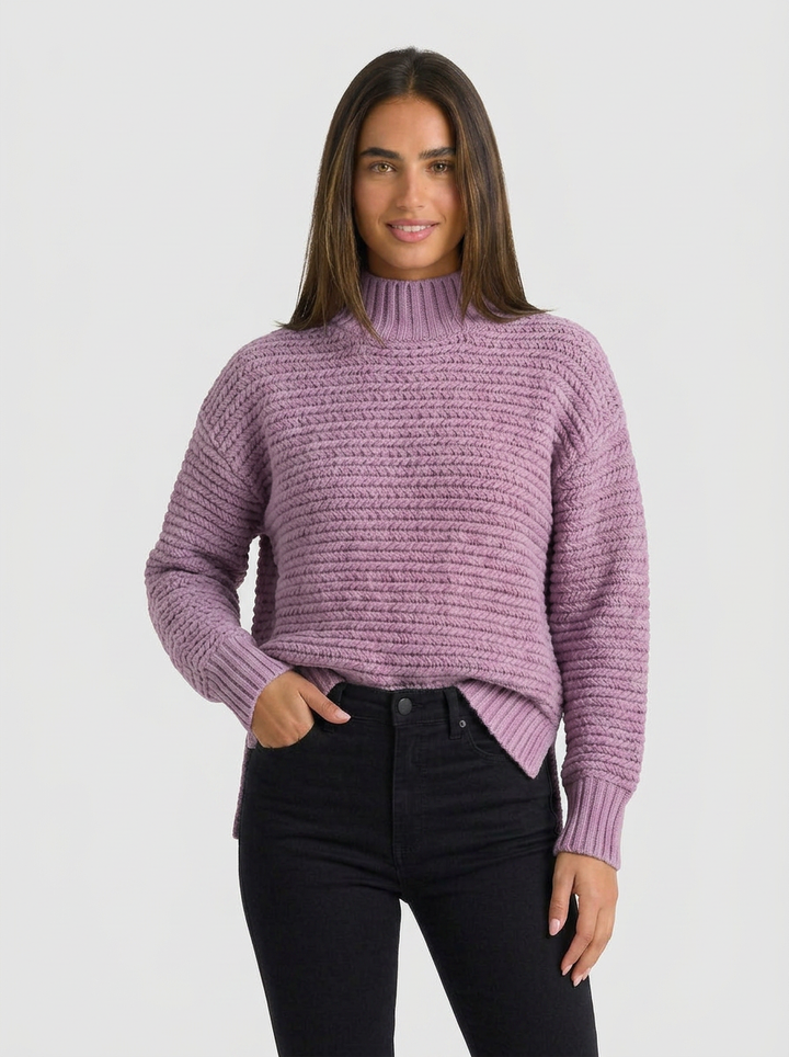 Mia | Women's Knitted Jumper Textured Long Sleeve