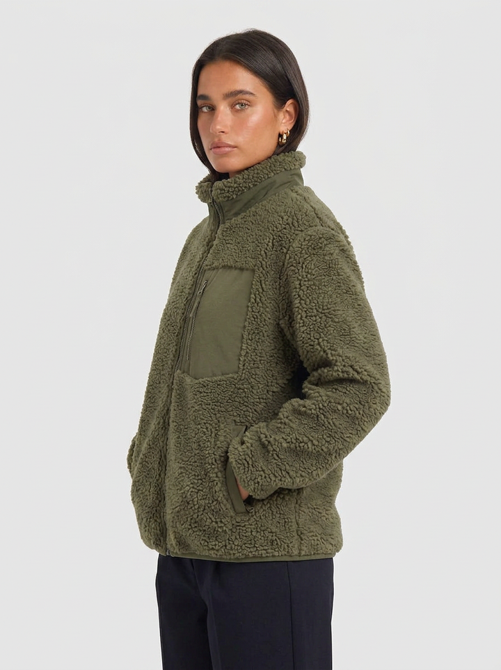 Miles | Women's Fleece Jacket Stand Collar Zip Pocket