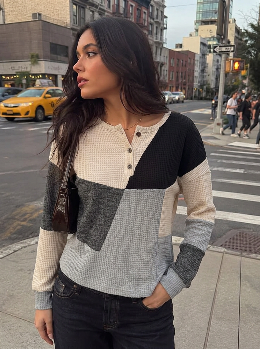 Olivia | Women's Colourblock Knit Jumper