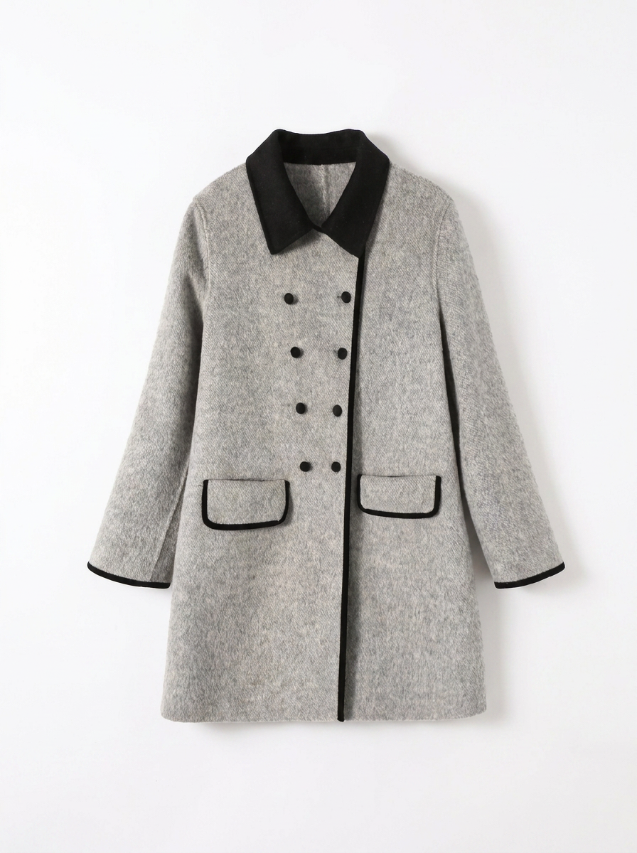Olivia | Women's Grey Woolen Overcoat 3