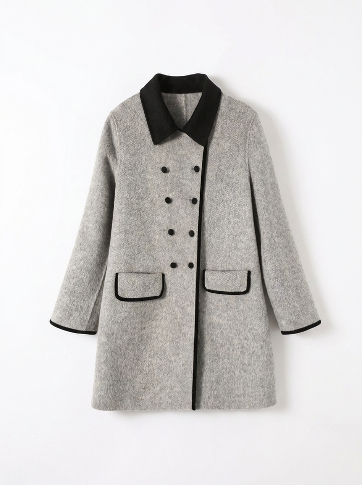 Olivia | Women's Grey Woolen Overcoat 3