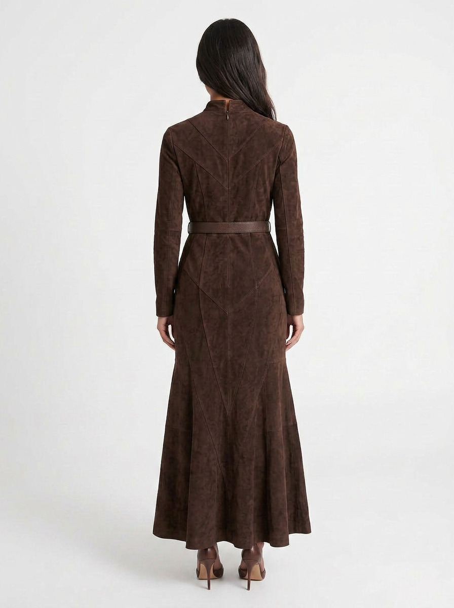 Olivia | Women's Zip-Up Maxi Dress with Belt