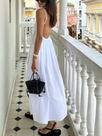 Open Back Black Maxi Dress | Elara