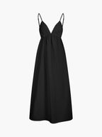 Open Back Black Maxi Dress | Elara