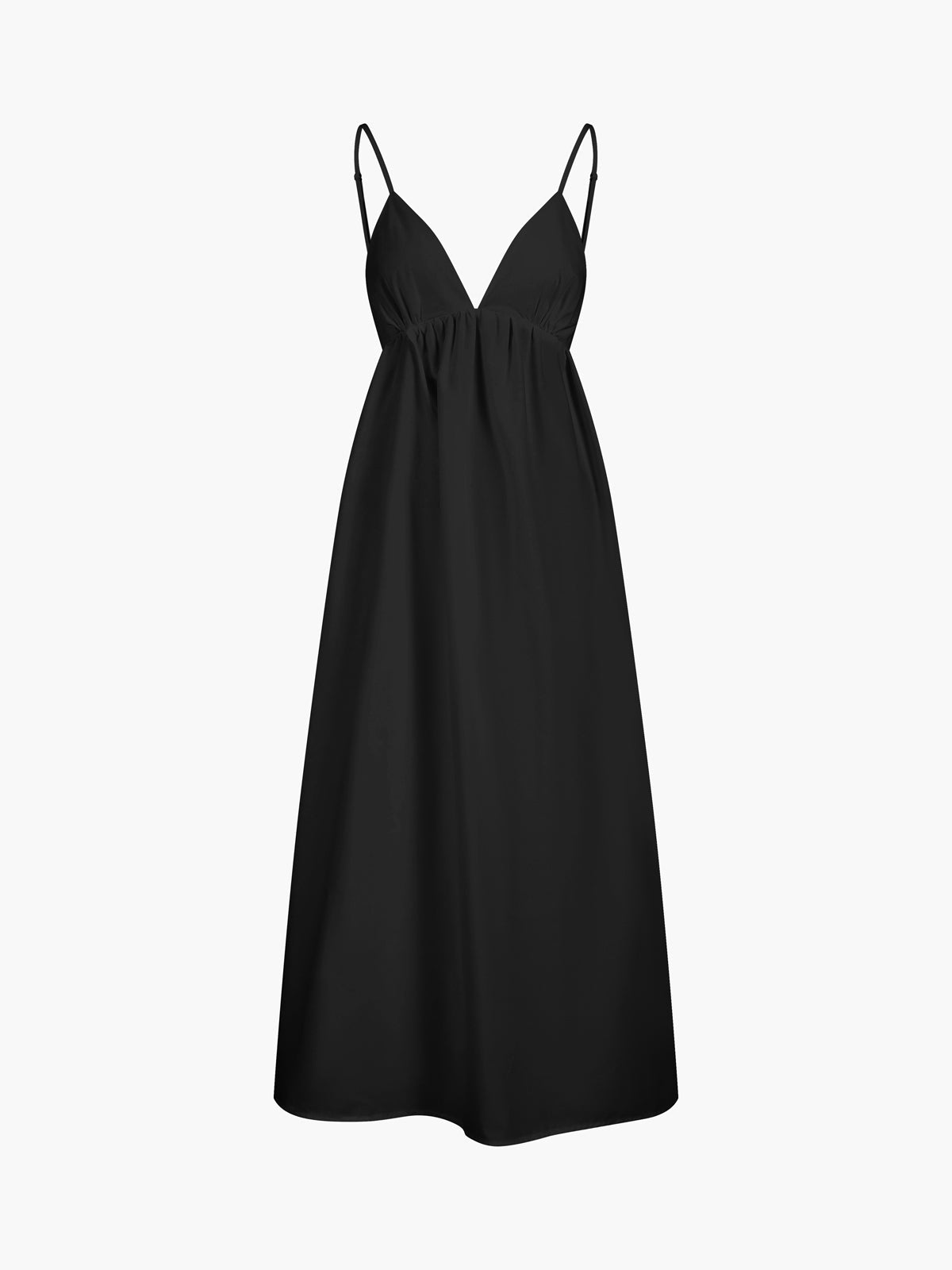 Open Back Black Maxi Dress | Elara