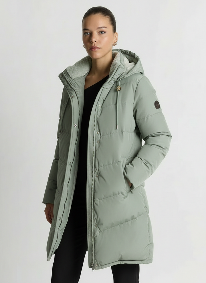 Paige | Women's Longline Quilted Hooded Puffer Coat