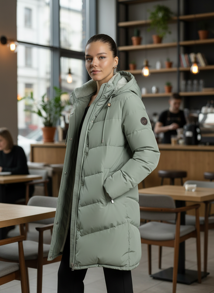 Paige | Women's Longline Quilted Hooded Puffer Coat1