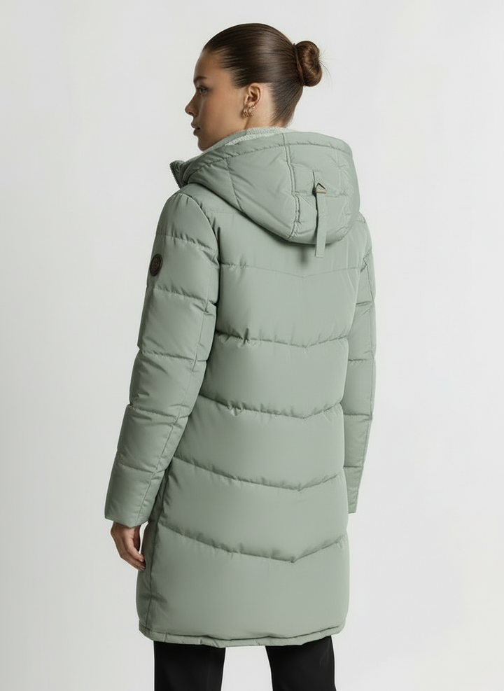 Paige | Women's Longline Quilted Hooded Puffer Coat 2