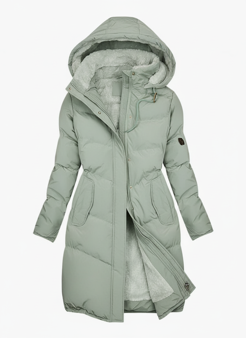 Paige | Women's Longline Quilted Hooded Puffer Coat 3