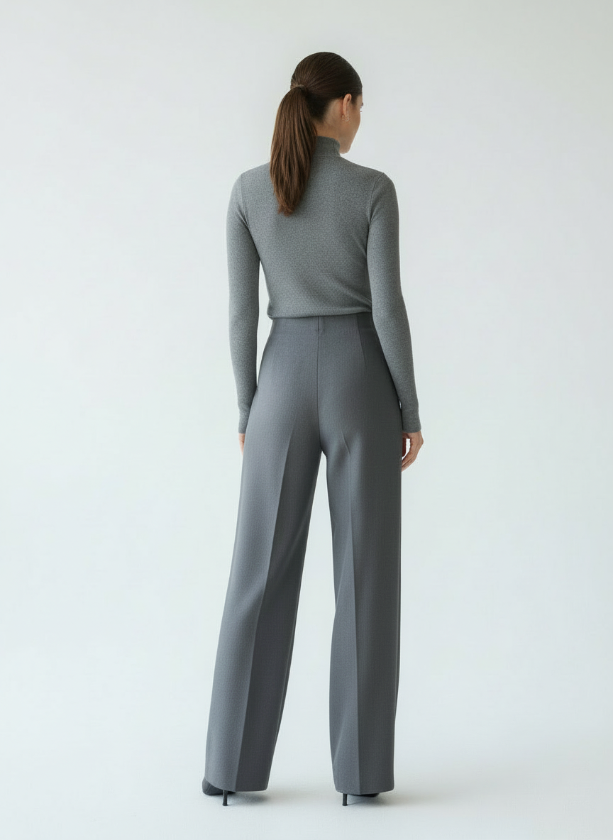 Pam | Women's Pleated High Rise Wide Leg Dress Trousers 2