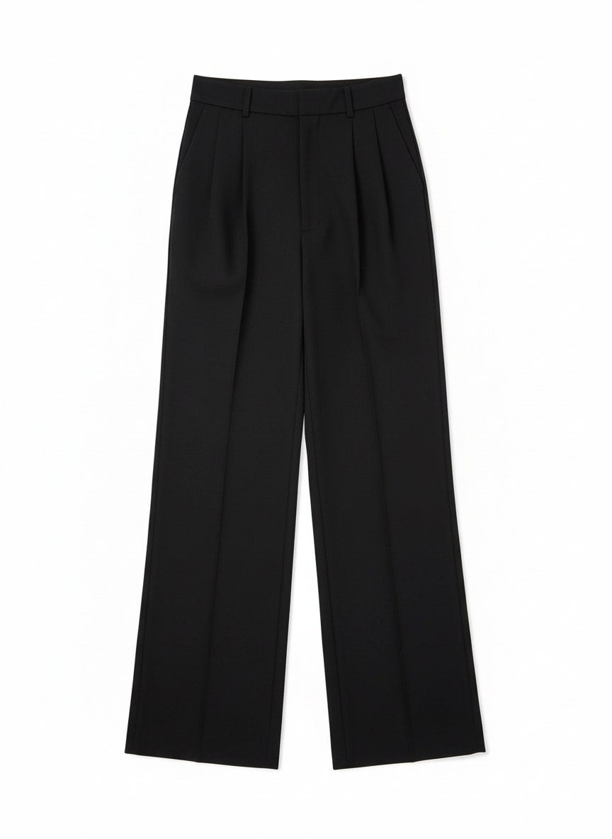 Pam | Women's Pleated High Rise Wide Leg Dress Trousers 4