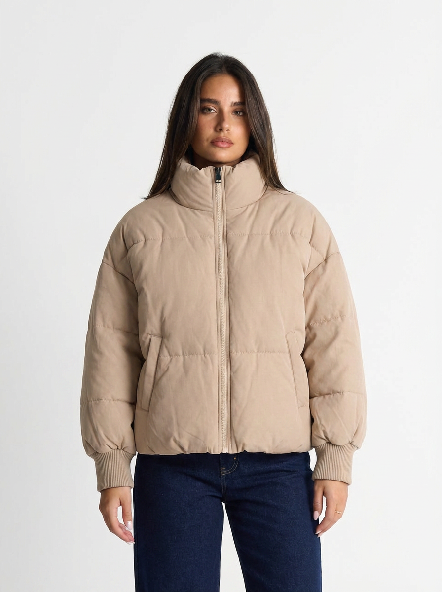 Pam | Women's Stand Collar Cropped Puffer Jacket